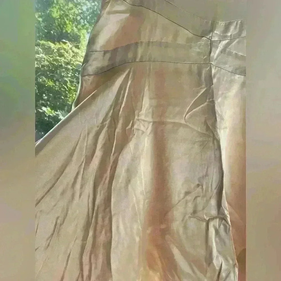 Just In Time women’s champagne colored satiny, fit and flare skirt; size M - Picture 2 of 6